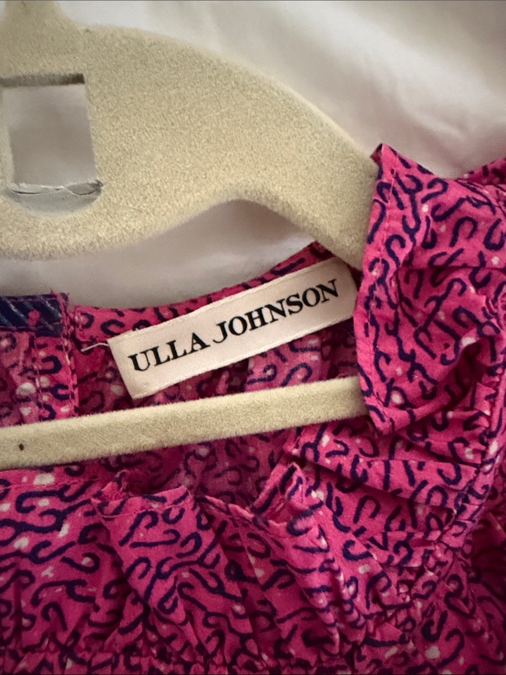 Ulla Johnson Pink and Navy Floral High-Low Dress - Picture 2 of 5